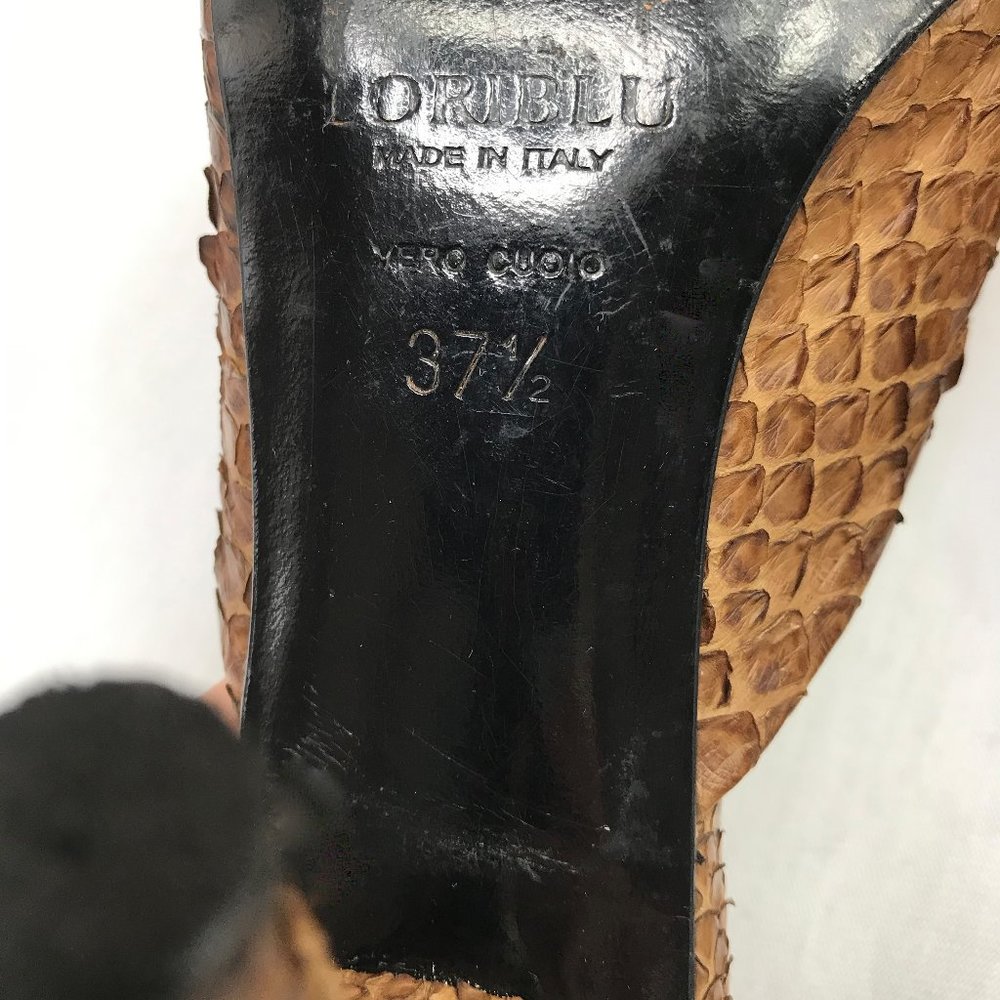 Loriblu Italian Genuine Pearlized Python Mules - image 4